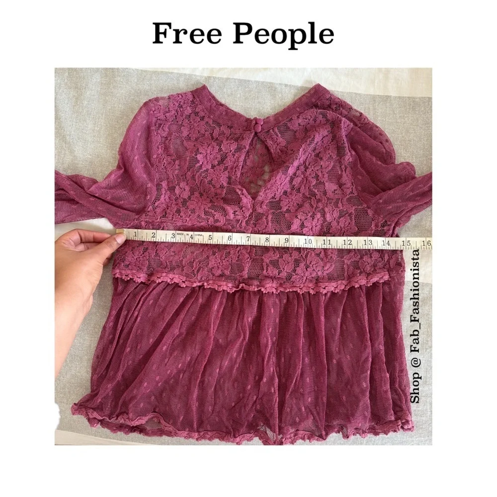 Free People Sheer Lace Blouse size XS